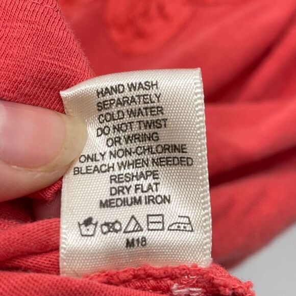 G.H Bass & Co. Women’s Cotton Textured Flower 3/4 Sleeve Top Pink Size Medium - Picture 9 of 9